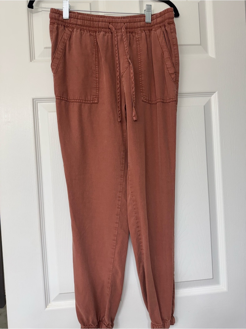 Thread & Supply Women's Ankle Drawstring Pants in Rusty Terracotta